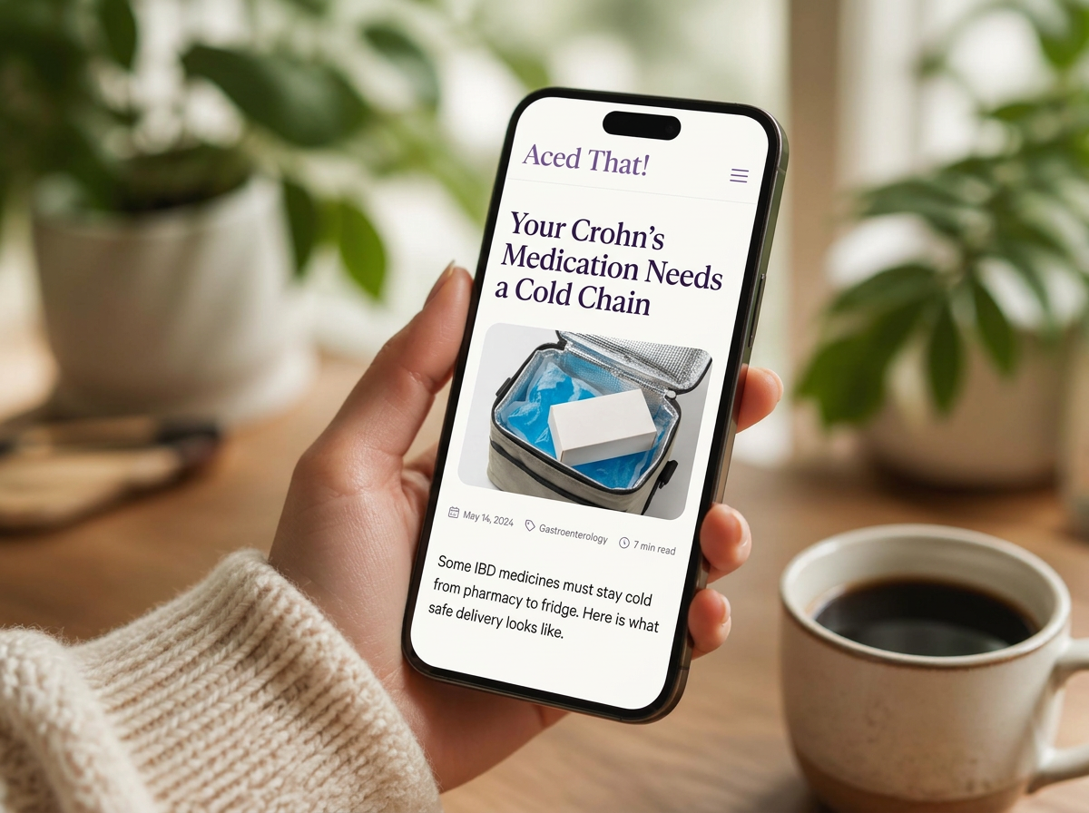 A patient reading a health article on a phone