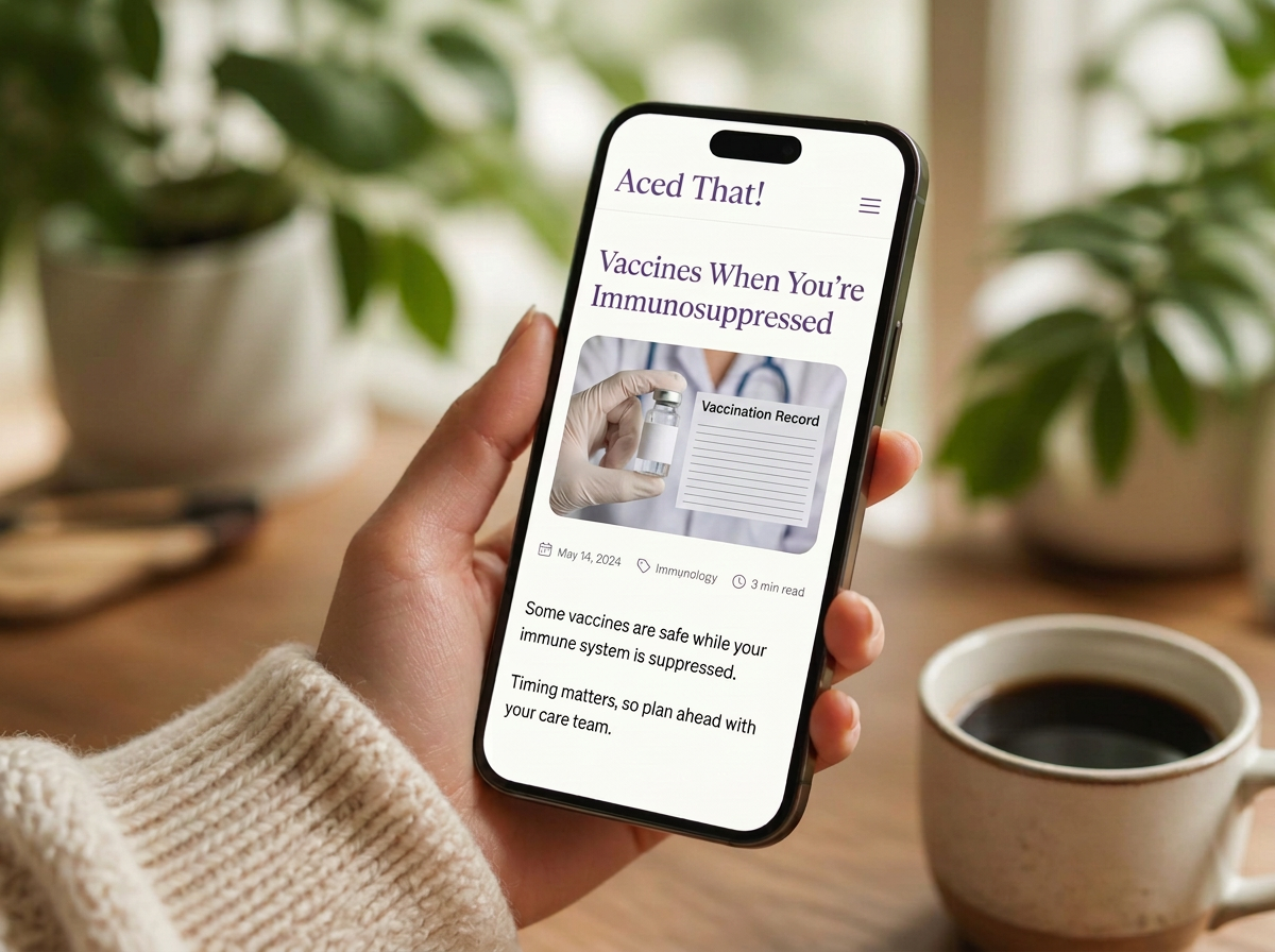 A patient reading a health article on a phone
