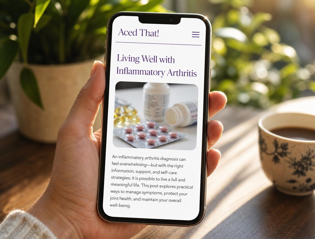 A patient reading a health article on a phone